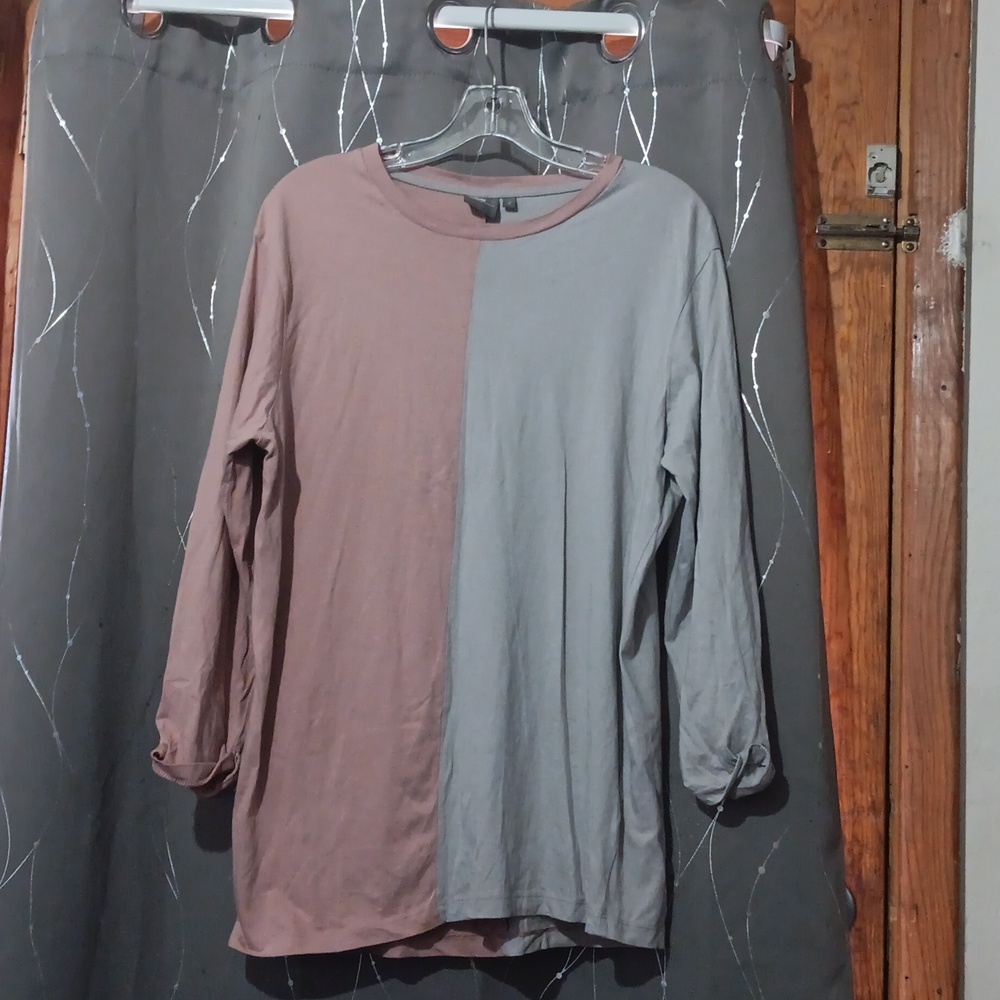 Asos M Oversized Cotton Long Sleeve Color Block Tee